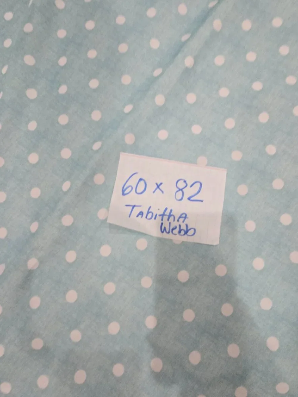 Tabitha Webb Powder Blue and White Polka Dot 60x82 Tablecloth